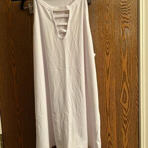 White Cut Out Tank Top with Cage Detail